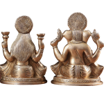 Pure Brass Ganesha Lakshmi Idol Set - 6" Height